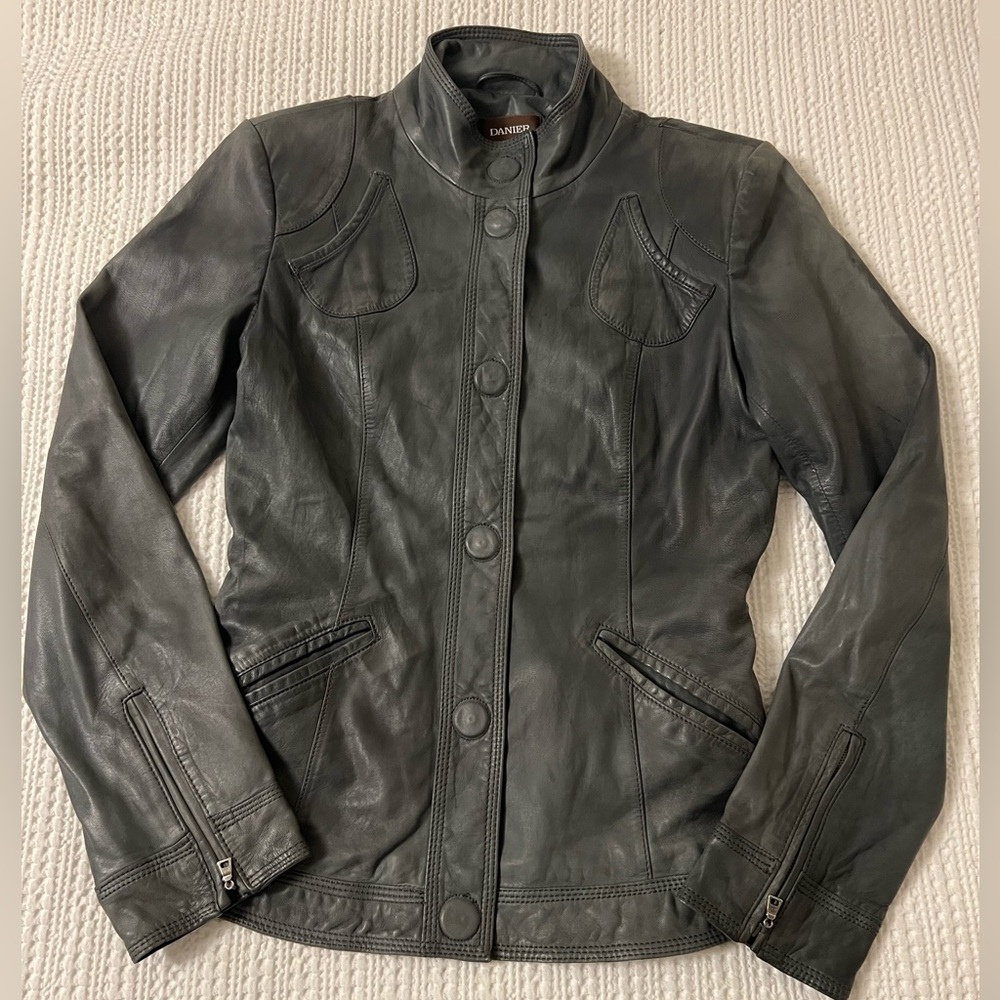 Danier Women's Dark Green Leather Jacket